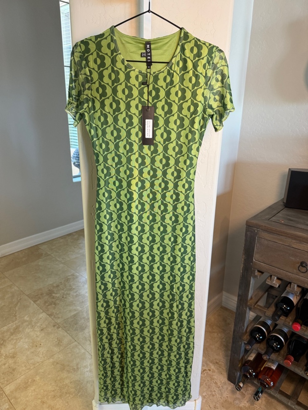MOTEL ROCKS Happyella Midi Dress In Wavy Daisy Green NWT SIZE MEDIUM - Picture 7 of 7
